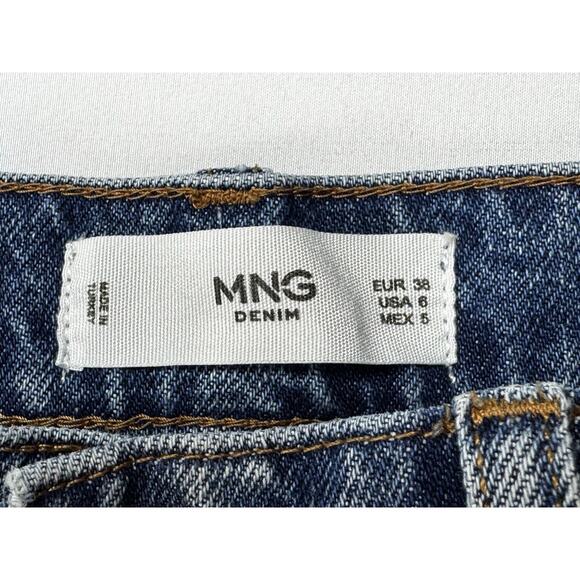 MNG Mango Denim Women's Wide Leg Blue Denim Jeans - Size 6 (29x30.5) - Picture 5 of 6